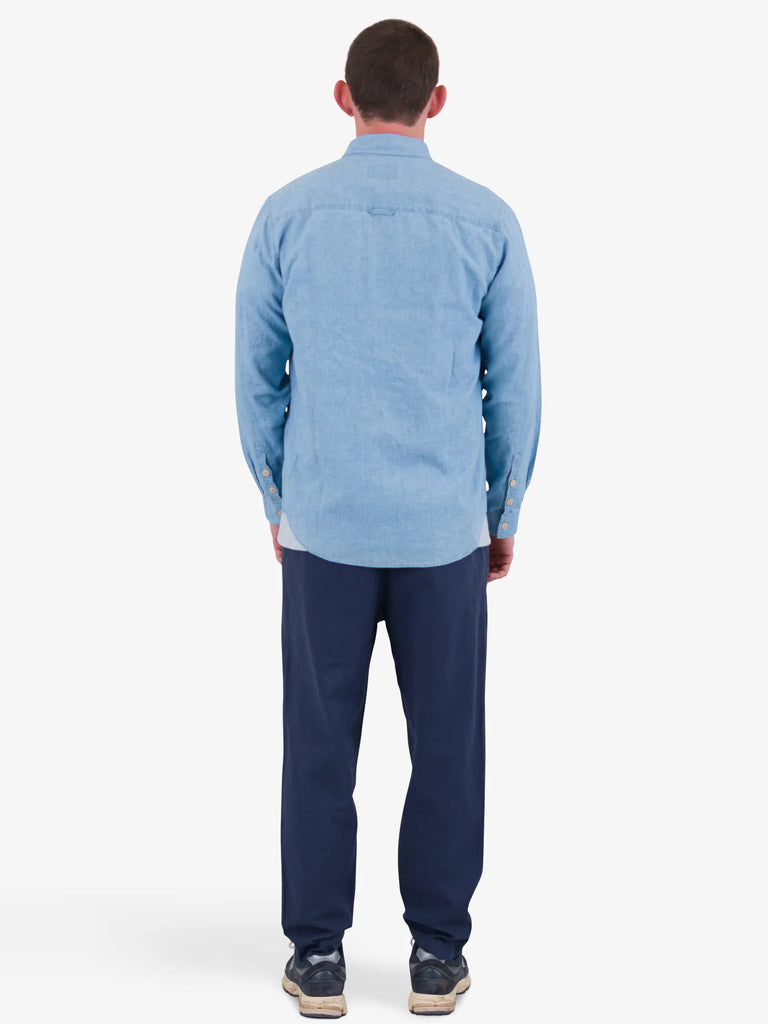 Folk Relaxed Fit Shirt in Indigo Microcheck