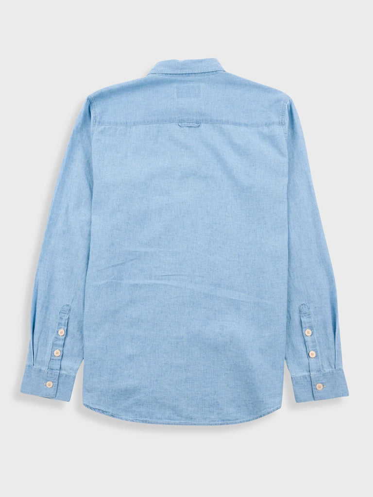 Folk Relaxed Fit Shirt in Indigo Microcheck