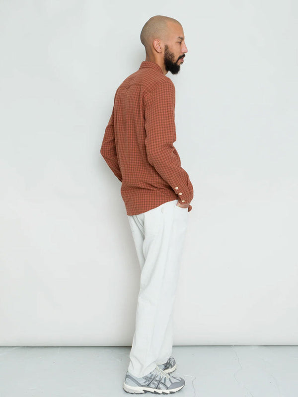 Folk Relaxed Fit Shirt in Rust Gingham