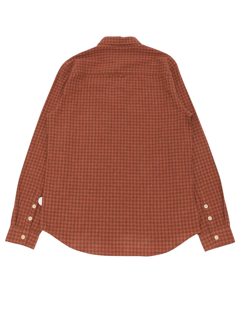 Folk Relaxed Fit Shirt in Rust Gingham