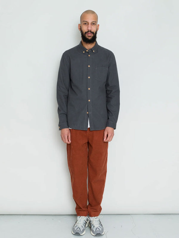 Folk Relaxed Fit Shirt in Slate Flannel