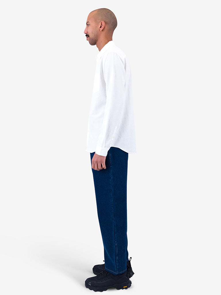 Folk Relaxed Fit Shirt in White Slub