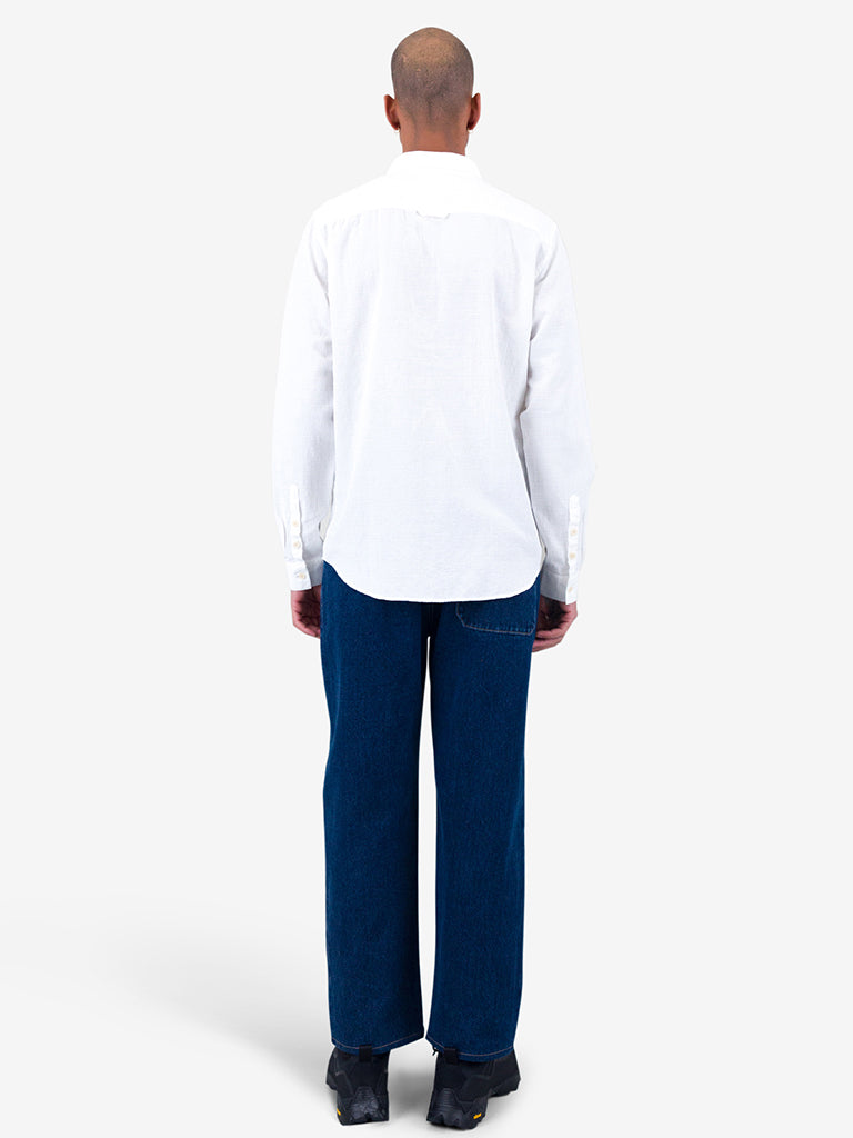 Folk Relaxed Fit Shirt in White Slub