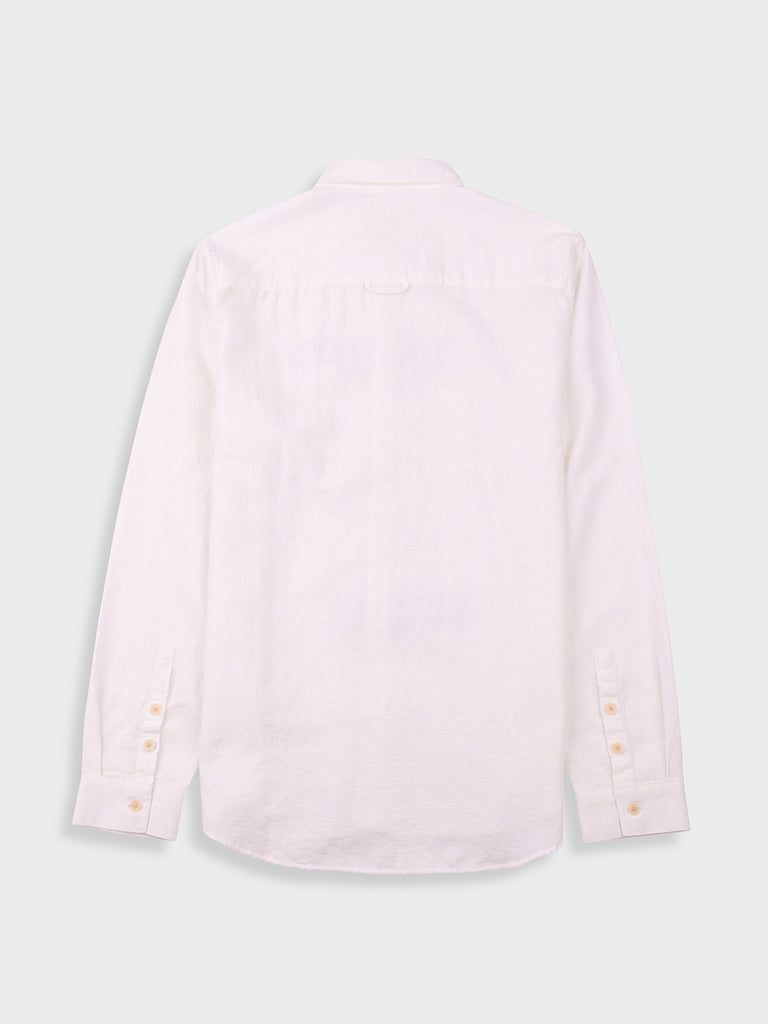 Folk Relaxed Fit Shirt in White Slub