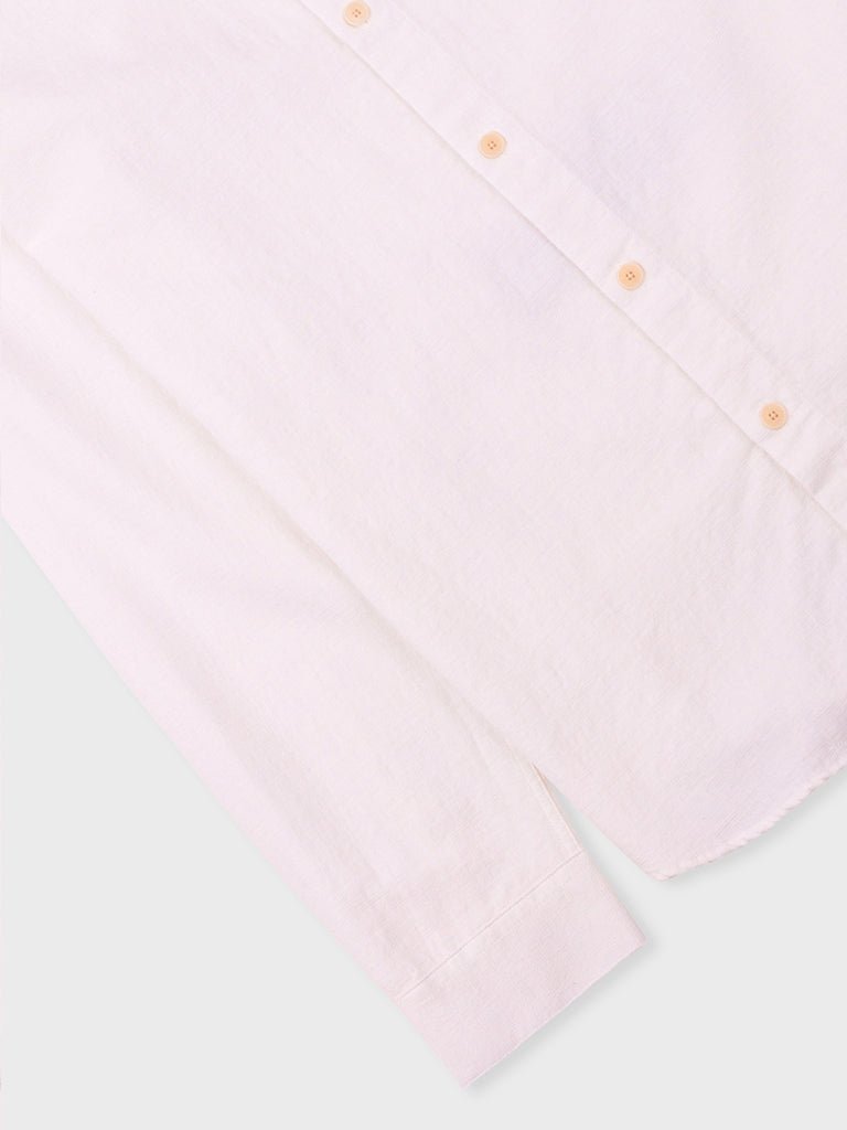 Folk Relaxed Fit Shirt in White Slub