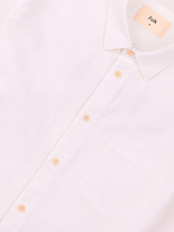 Folk Relaxed Fit Shirt in White Slub