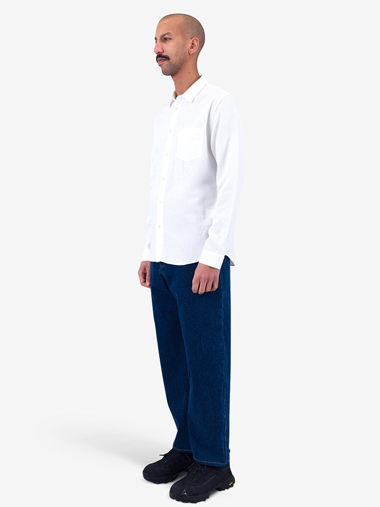 Folk Relaxed Fit Shirt in White Slub