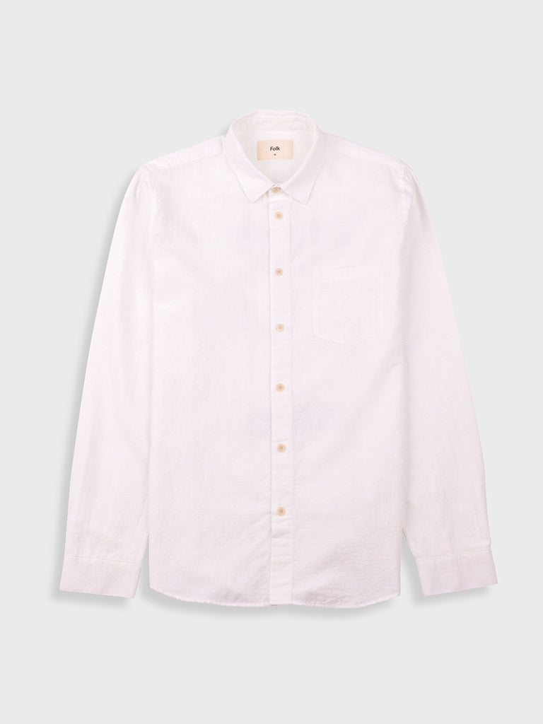 Folk Relaxed Fit Shirt in White Slub