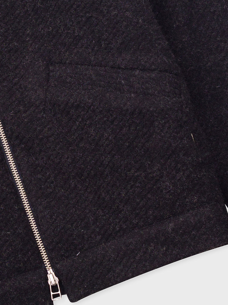 Folk Signal Blouson in Charcoal Wool