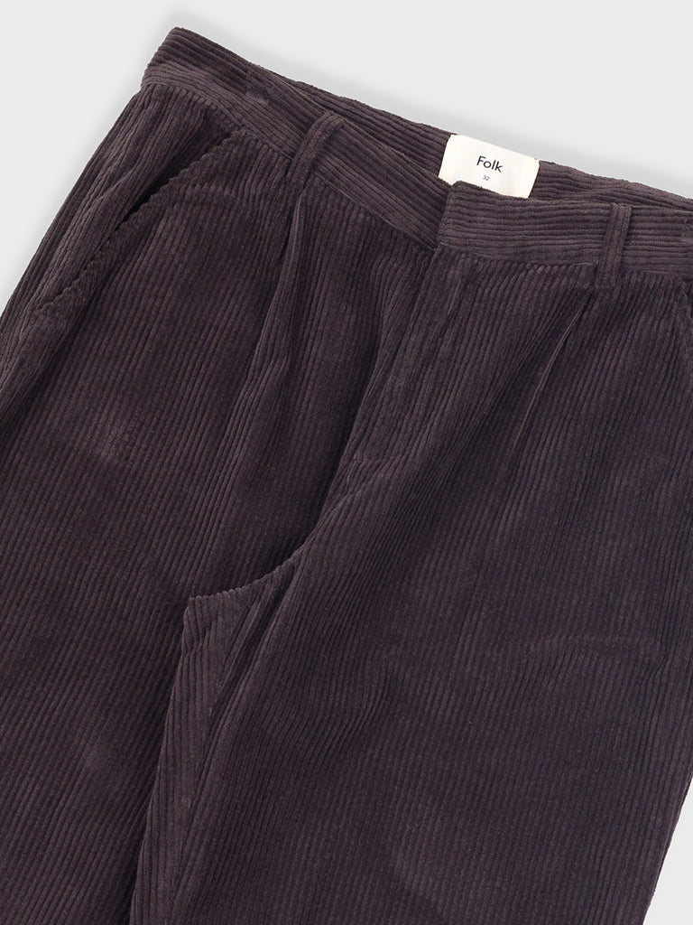 Folk Signal Pant in Black Grape Cord
