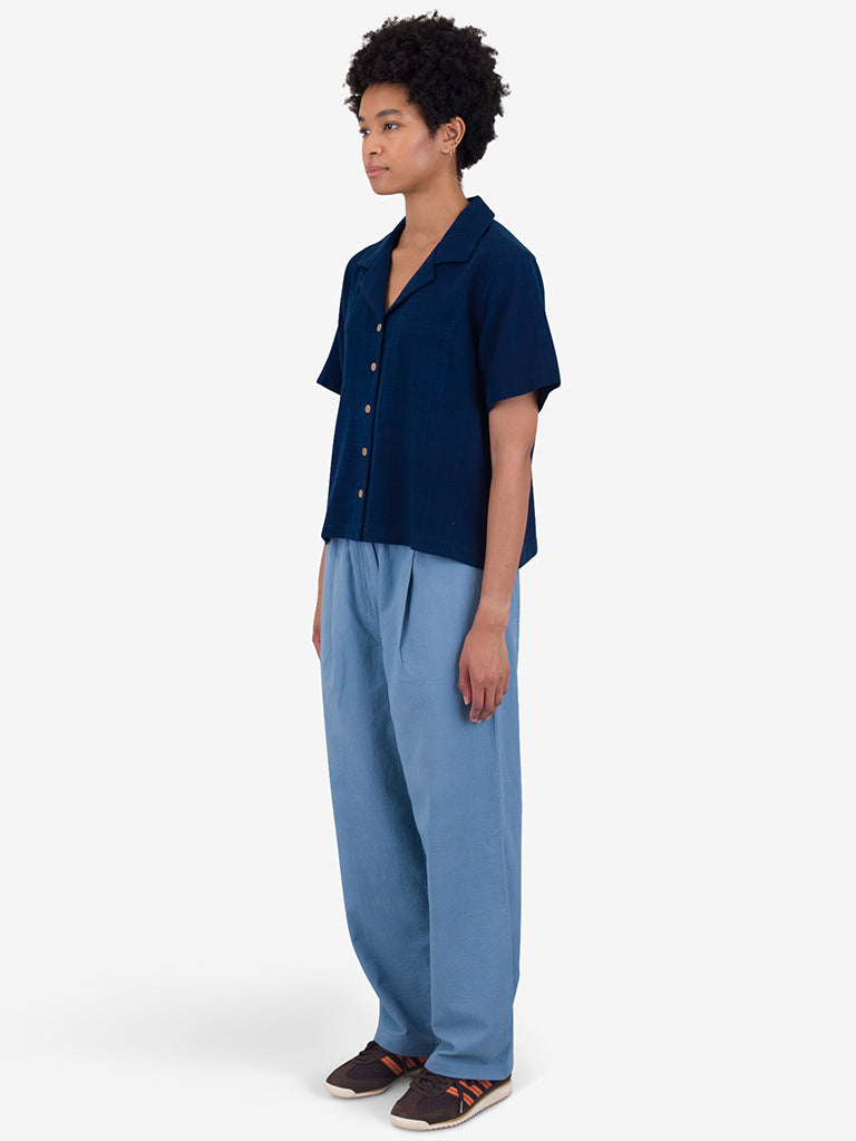 Folk Soft Collar Shirt in Indigo