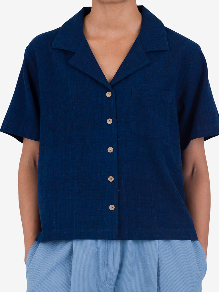 Folk Soft Collar Shirt in Indigo