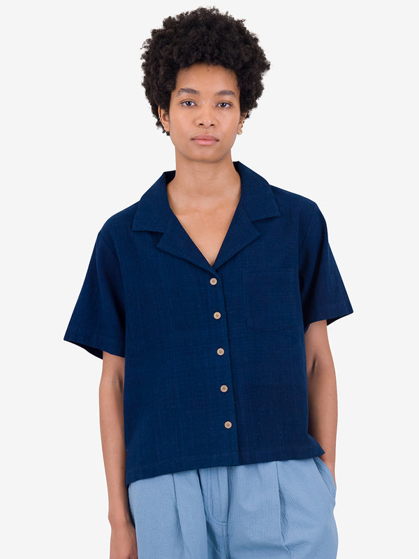 Folk Soft Collar Shirt in Indigo