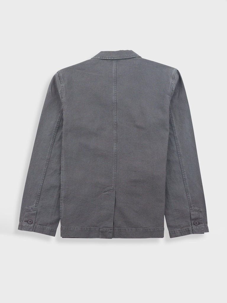 Folk Wide Fit Blazer in Charcoal Hemp Canvas