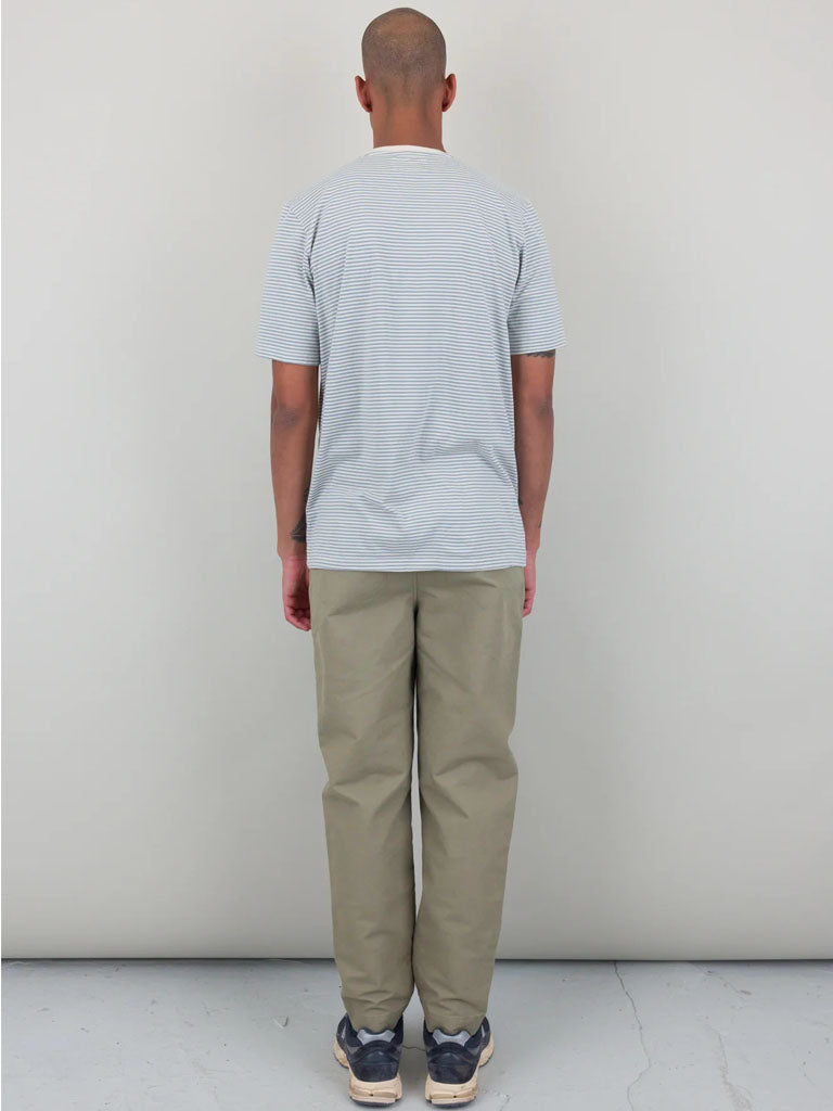 Folk 1x1 Stripe T-Shirt in Ecru Dusty Blue
