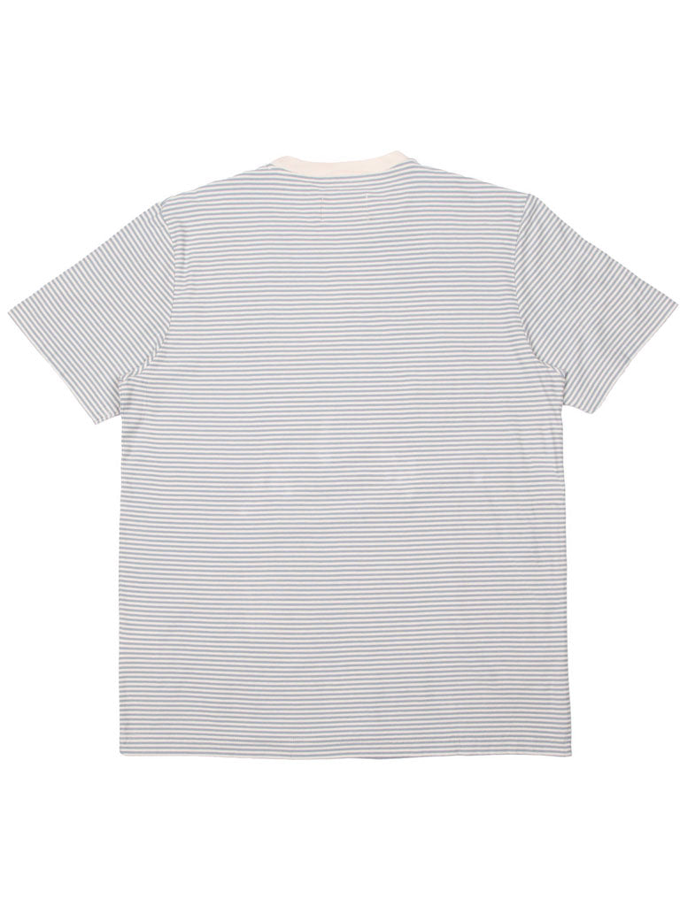 Folk 1x1 Stripe T-Shirt in Ecru Dusty Blue