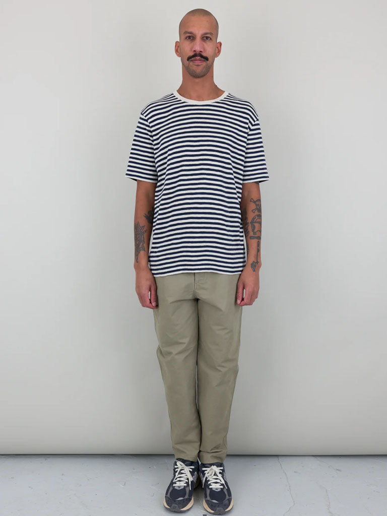 Folk Classic Stripe T-Shirt in Ecru Navy
