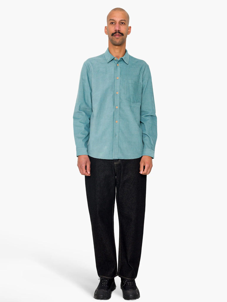 Folk Direction Babycord Shirt in Dusty Green