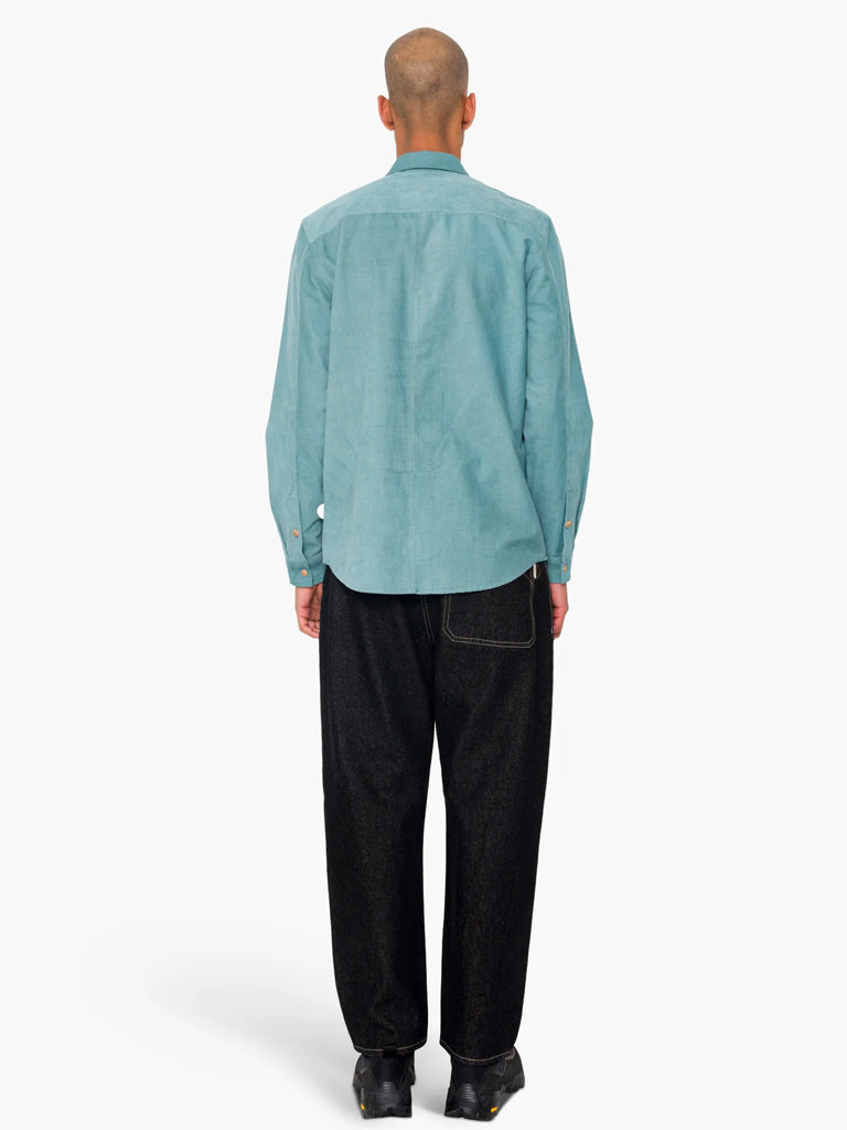 Folk Direction Babycord Shirt in Dusty Green