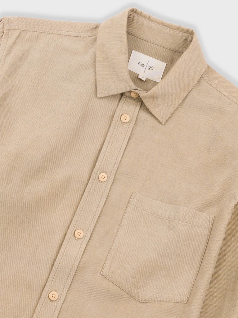 Folk Direction Babycord Shirt in Soft Brown