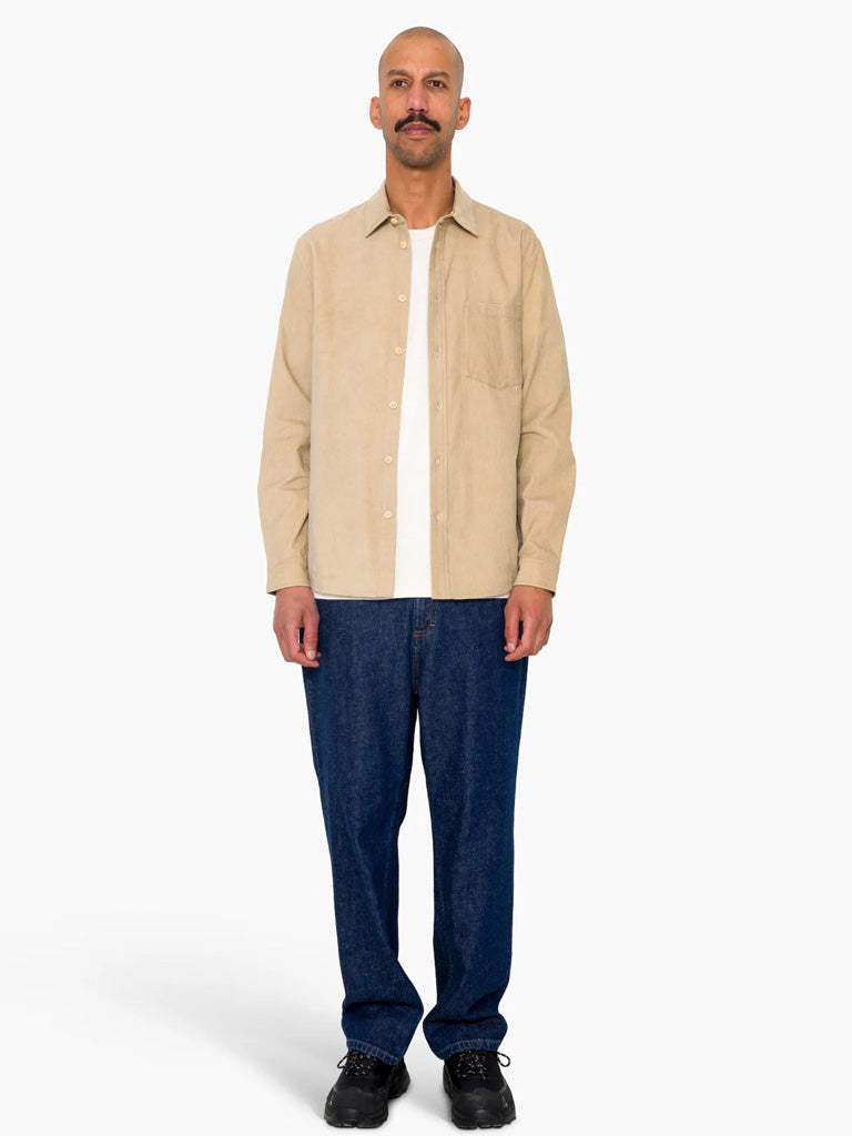 Folk Direction Babycord Shirt in Soft Brown