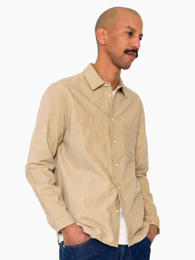 Folk Direction Babycord Shirt in Soft Brown