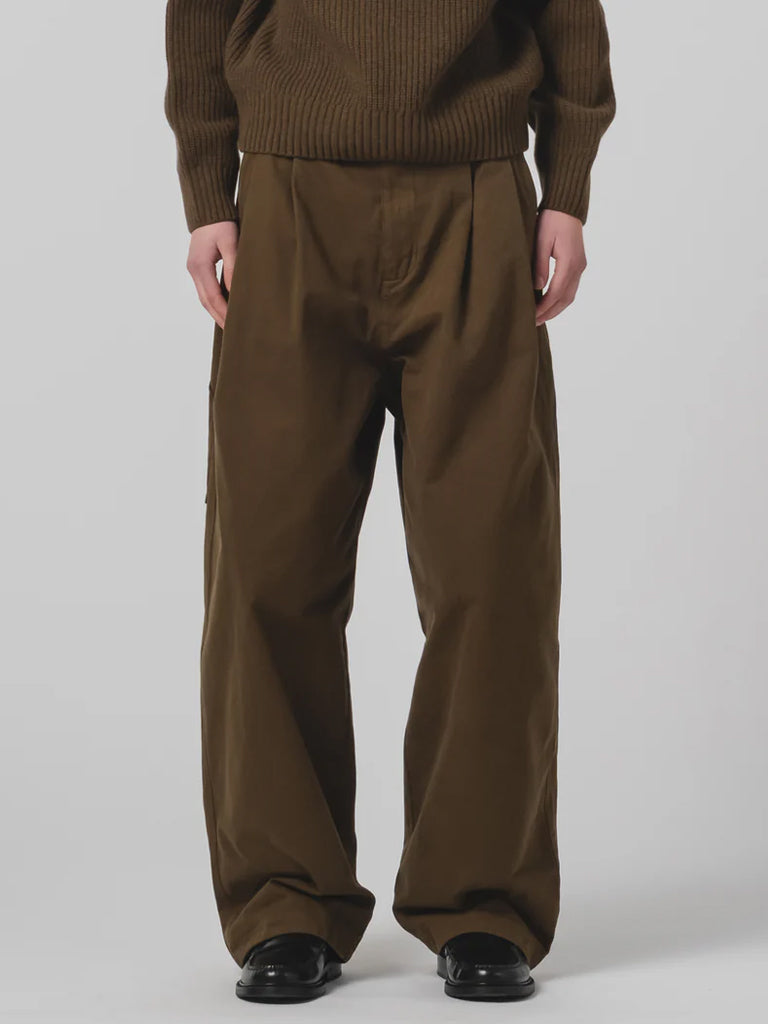 Girls of Dust British Worker Pant in Fossil Green