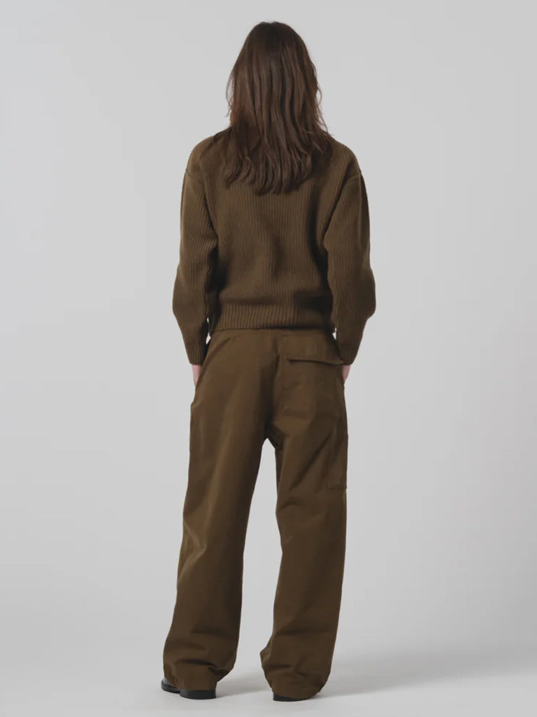 Girls of Dust British Worker Pant in Fossil Green