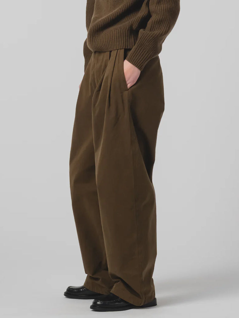 Girls of Dust British Worker Pant in Fossil Green