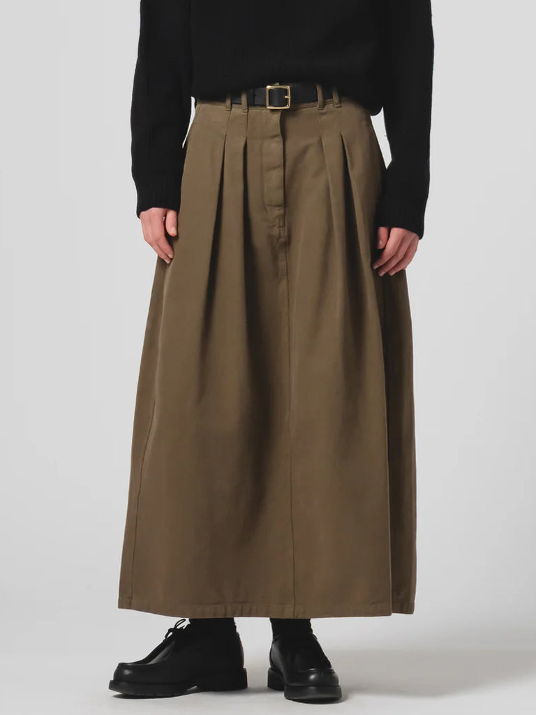 Girls of Dust Bulb Skirt in Fossil Green