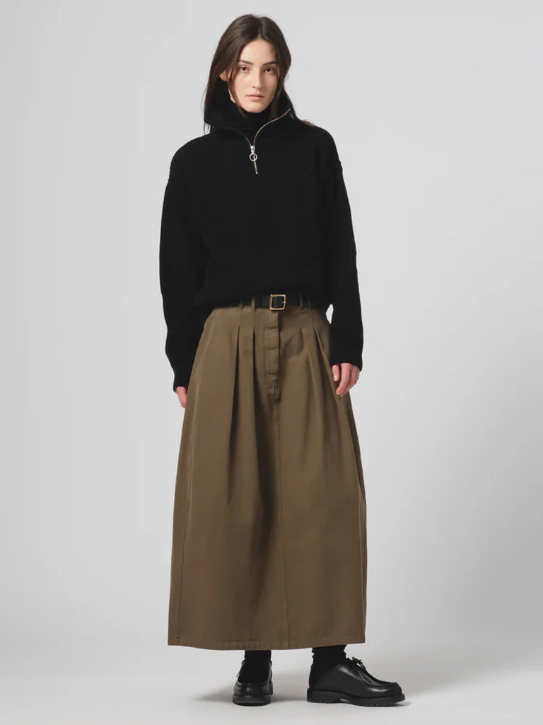 Girls of Dust Bulb Skirt in Fossil Green