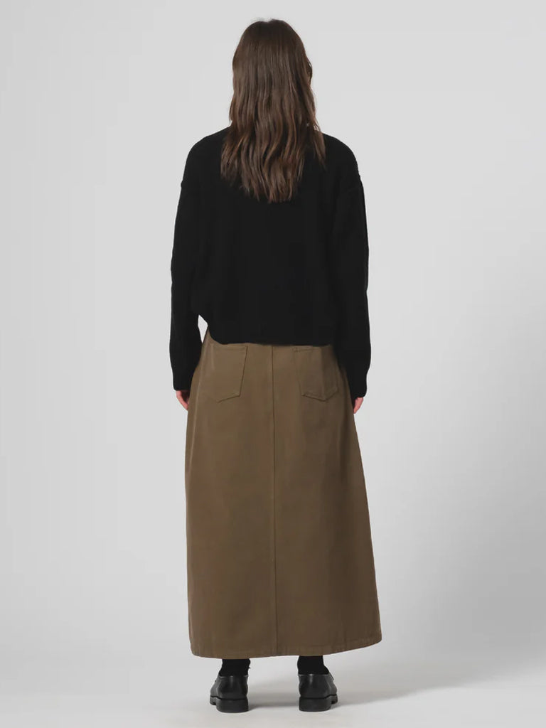 Girls of Dust Bulb Skirt in Fossil Green