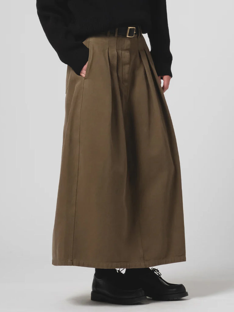Girls of Dust Bulb Skirt in Fossil Green