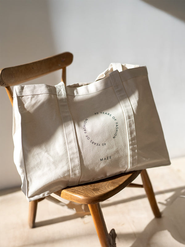 MAZE Anniversary Tote Bag in Ecru