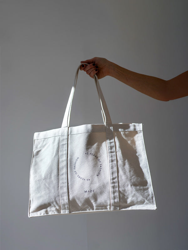 MAZE Anniversary Tote Bag in Ecru