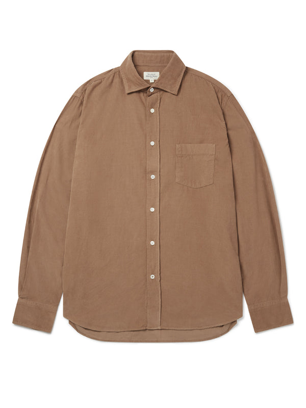 Hartford Paul Babycord Shirt in Biscuit