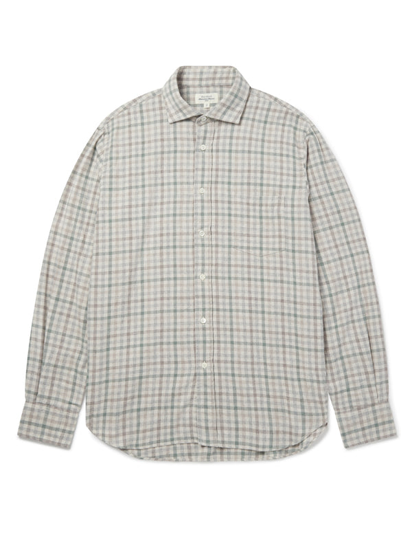 Hartford Paul Gingham Shirt in Ecru Jade