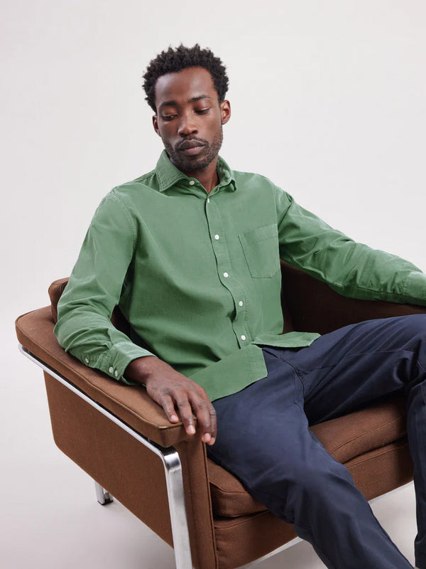 Hartford Paul Babycord Shirt in Fern