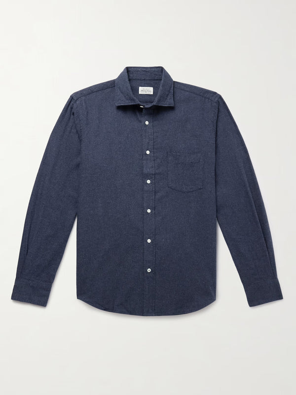 Hartford Paul Flannel Shirt in Navy