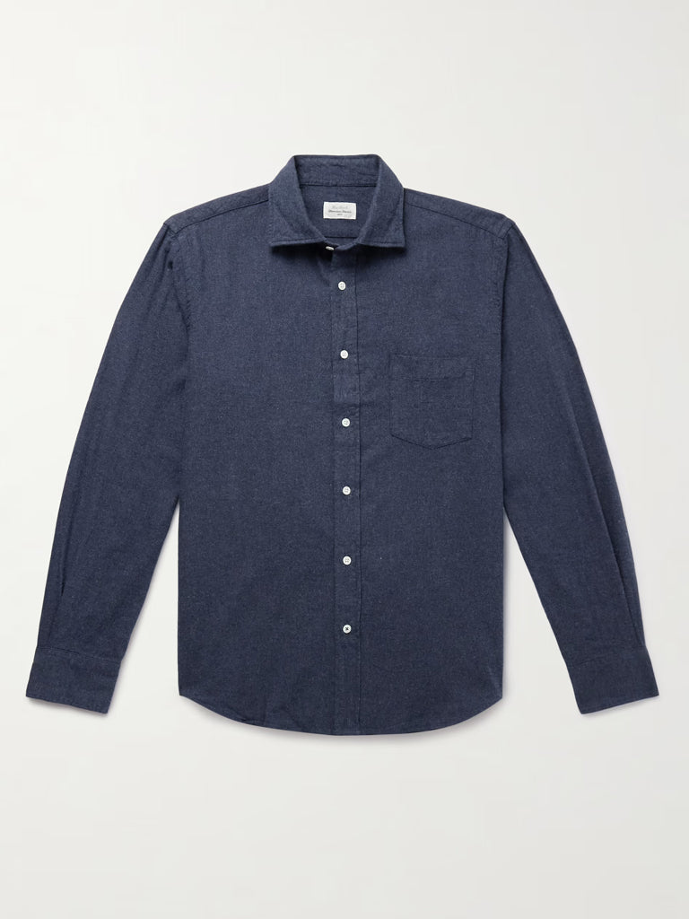 Hartford Paul Flannel Shirt in Navy