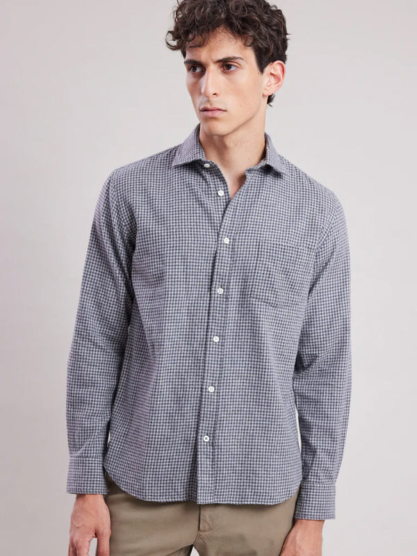 Hartford Paul Gingham Shirt in Grey