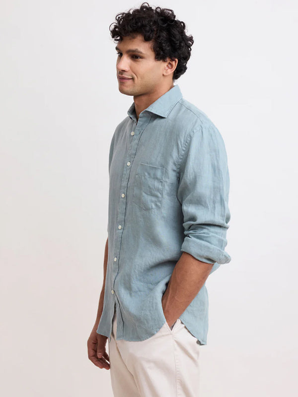 Hartford Paul Linen Shirt in Celadon