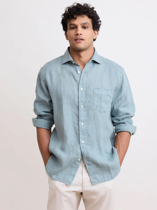 Hartford Paul Linen Shirt in Celadon