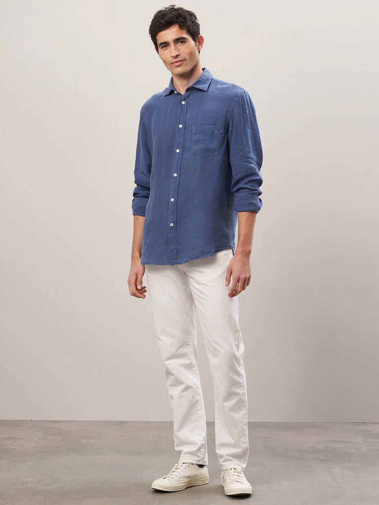 Hartford Paul Linen Shirt in Cobalt