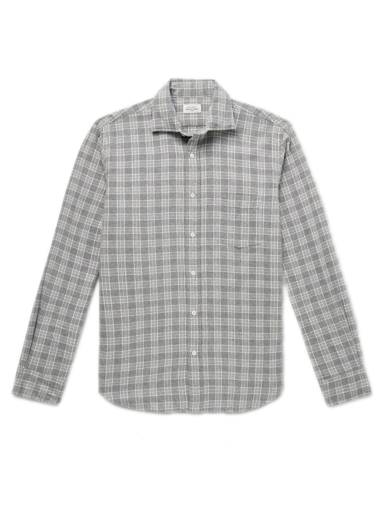 Hartford Paul Plaid Shirt in Grey Ivory