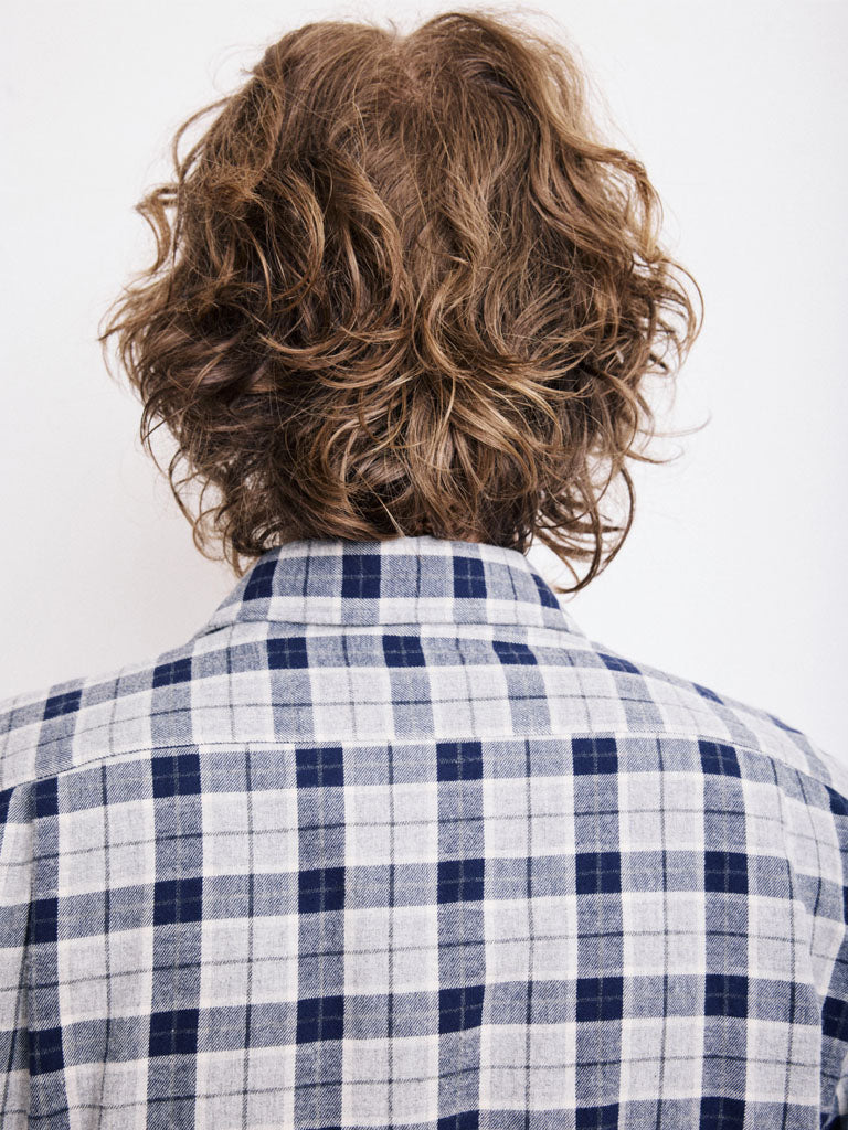 Hartford Paul Brushed Plaid Shirt in Grey