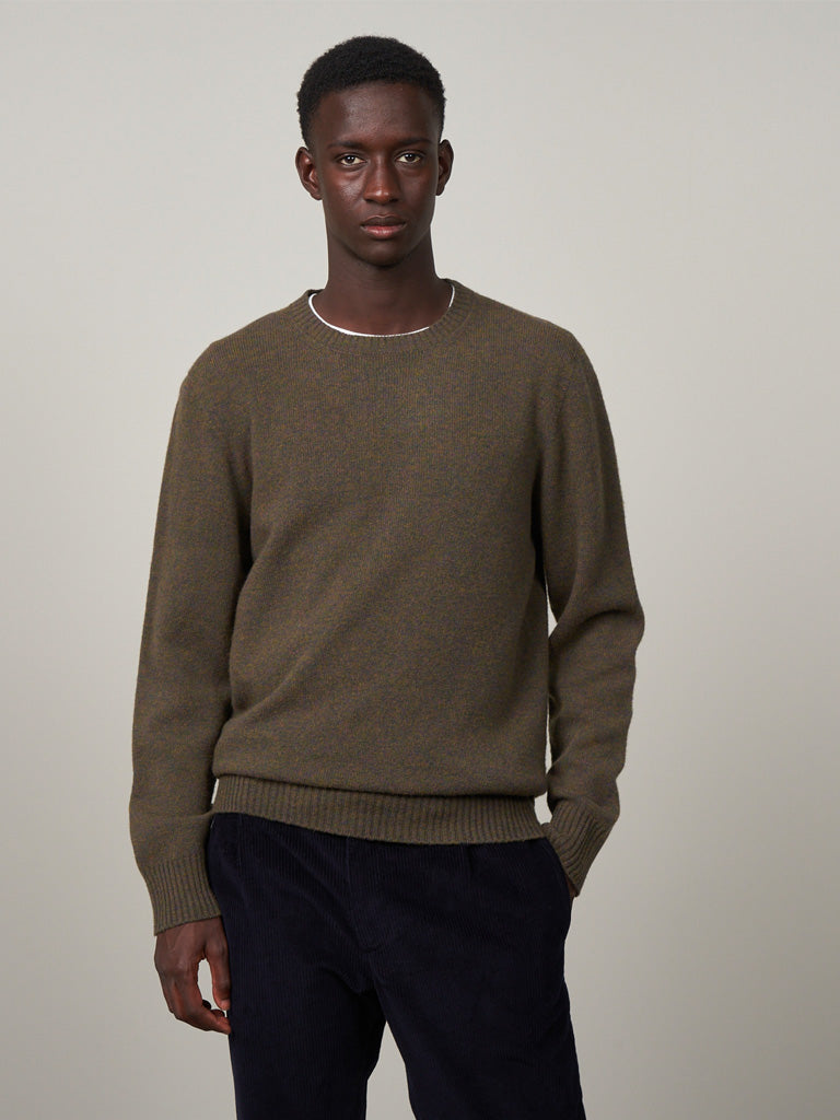 Hartford Merino Wool Sweater in Moss