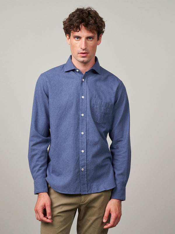 Hartford Paul Flannel Shirt in Blue