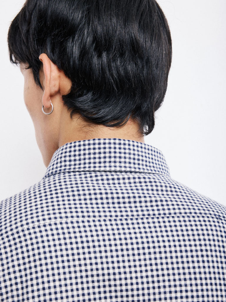 Hartford Paul Gingham Shirt in Navy Ivory