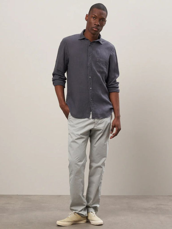 Hartford Paul Linen Shirt in Charcoal